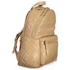 Mario Valentino beige polyurethane women's backpack with sleek design and adjustable straps, versatile for everyday use.