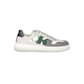Calvin Klein white polyethylene men's sneaker with clean design and white laces, showcasing casual footwear style.