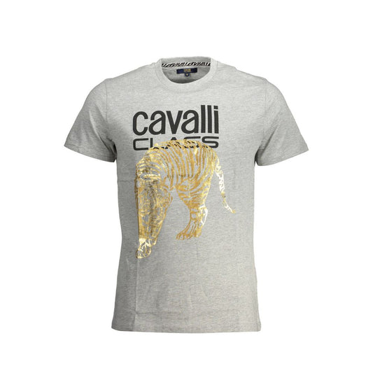 Cavalli Class Brown Cotton Men T-Shirt Cavalli Class