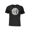 Black North Sails cotton men's T-shirt with crew neckline and short sleeves, shown flat on a white background.