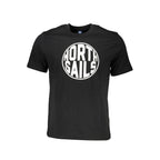Black North Sails cotton men's T-shirt with crew neckline and short sleeves, shown flat on a white background.