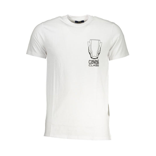 Cavalli Class White Cotton T-Shirt Cavalli Class