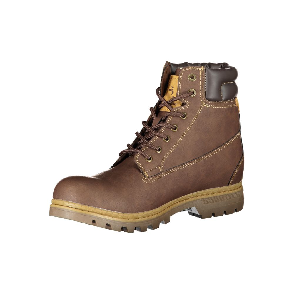 Carrera brown polyester ankle boots for men, featuring a sleek design and sturdy sole, suitable for casual and formal wear.