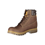 Carrera brown polyester ankle boots for men, featuring a sleek design and sturdy sole, suitable for casual and formal wear.