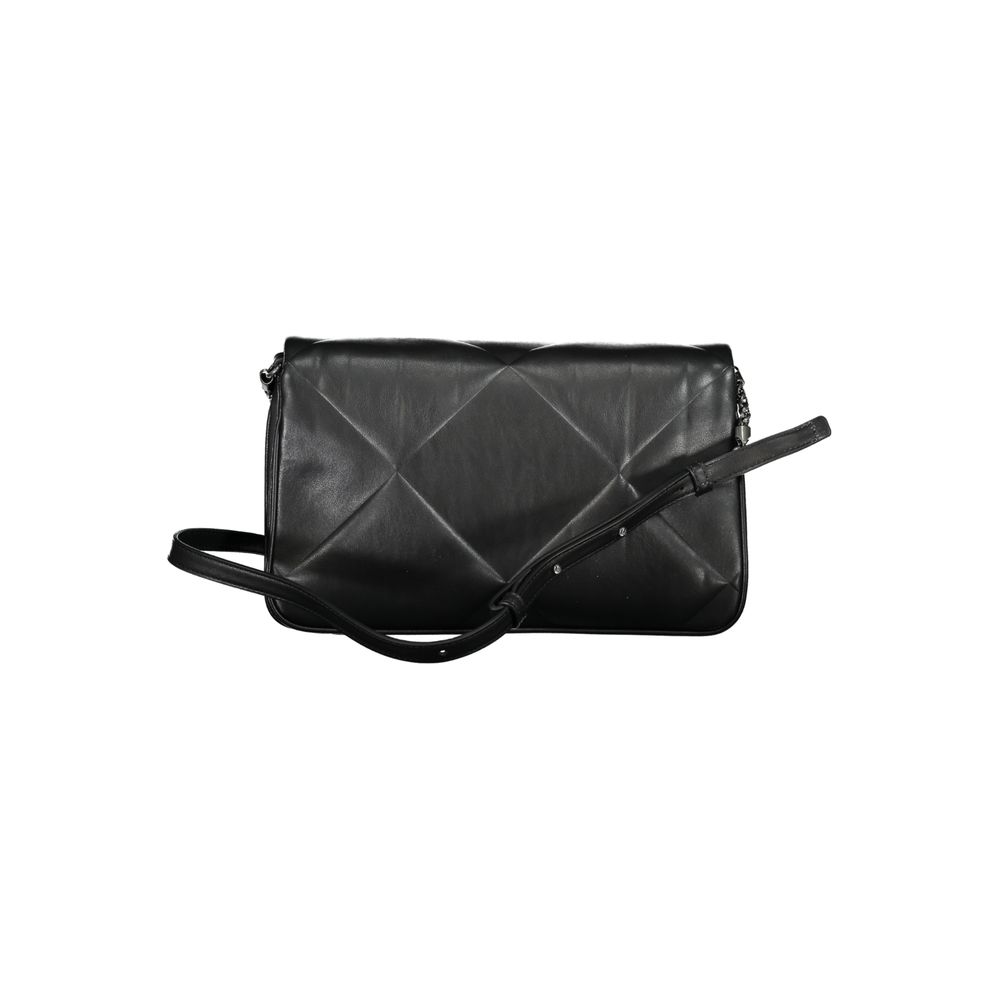 Calvin Klein black polyester women's shoulder bag with sleek design and adjustable strap, suitable for everyday use.