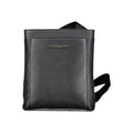 Calvin Klein black eco-conscious shoulder bag with logo, featuring a sleek design and adjustable strap.