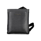 Calvin Klein black eco-conscious shoulder bag with logo, featuring a sleek design and adjustable strap.