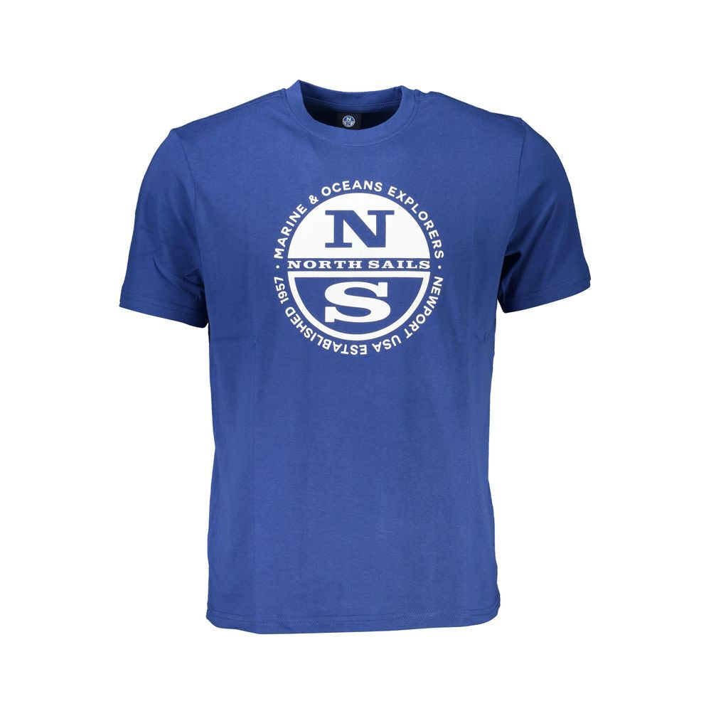 North Sails Blue Cotton Men T-Shirt North Sails