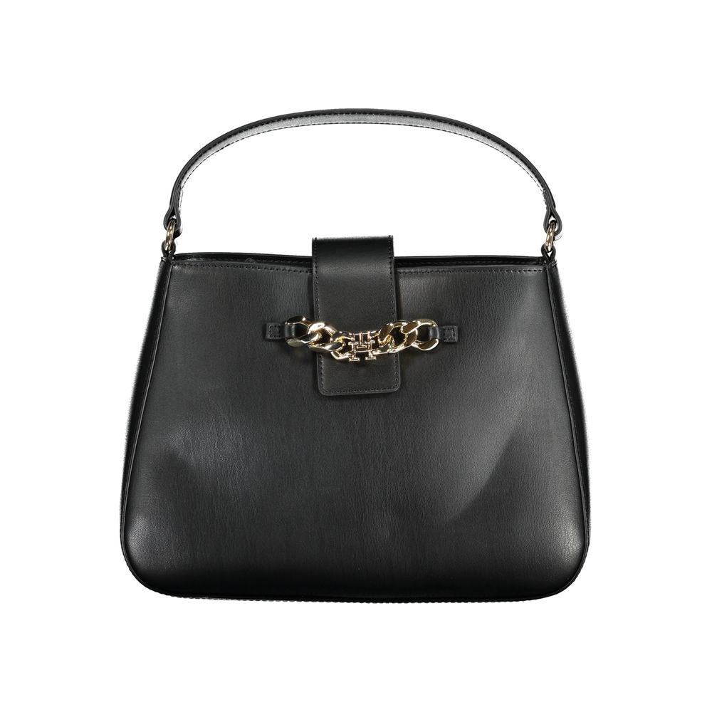 Tommy Hilfiger Nero polyurethane women's handbag with sleek design and structured shape, featuring logo accents.