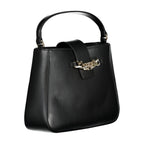 Tommy Hilfiger Nero black polyurethane women's handbag with sleek design and gold-tone hardware.