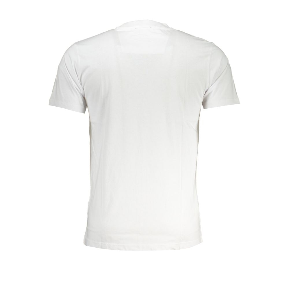 Cavalli Class Bianco cotton men's T-shirt with a classic crew neck and minimalist design, made from soft white fabric.