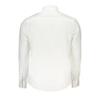 White North Sails men's cotton shirt displayed on a hanger, featuring a classic collar and button-front design.