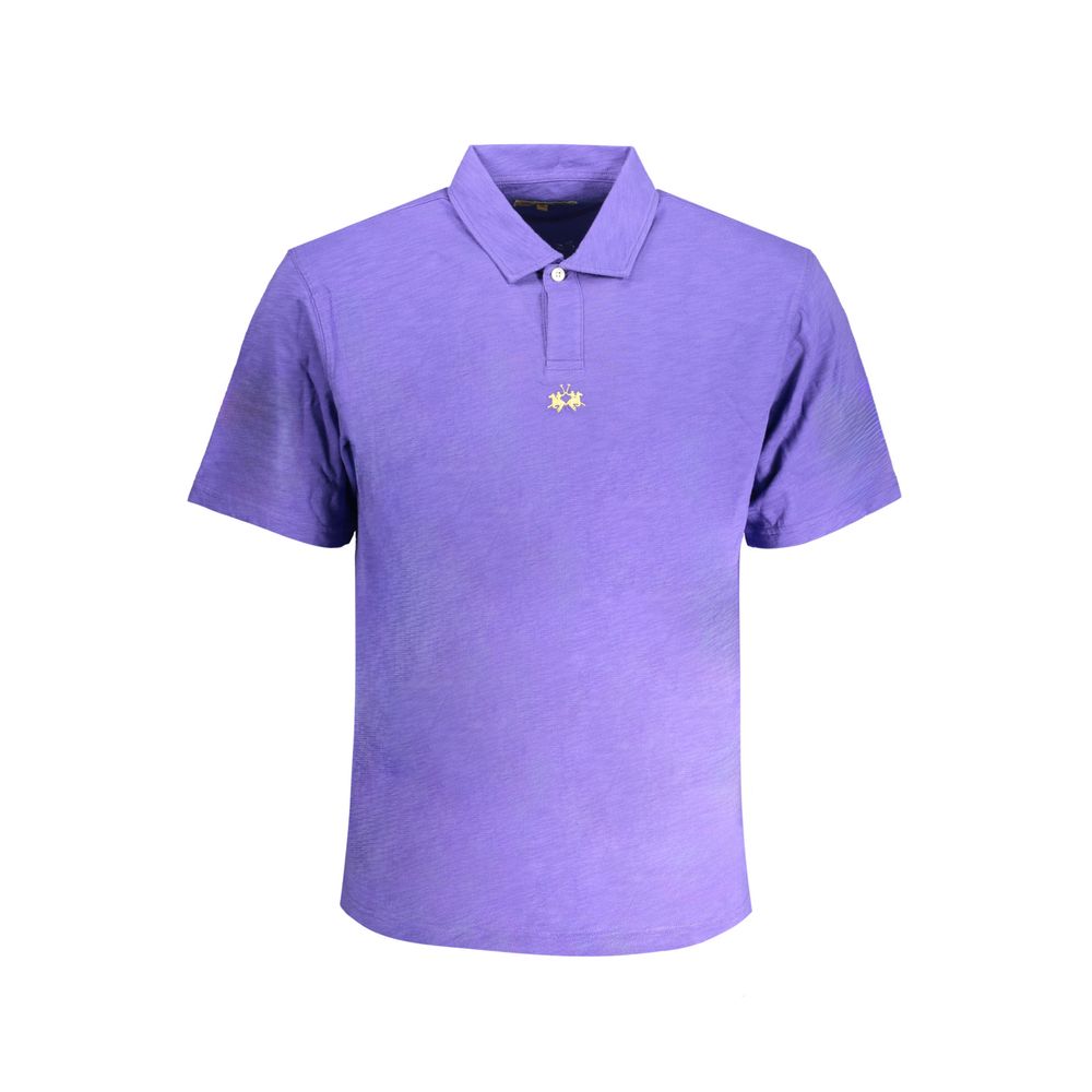Orange La Martina men's cotton polo shirt with a classic collar and short sleeves, displayed on a plain background.