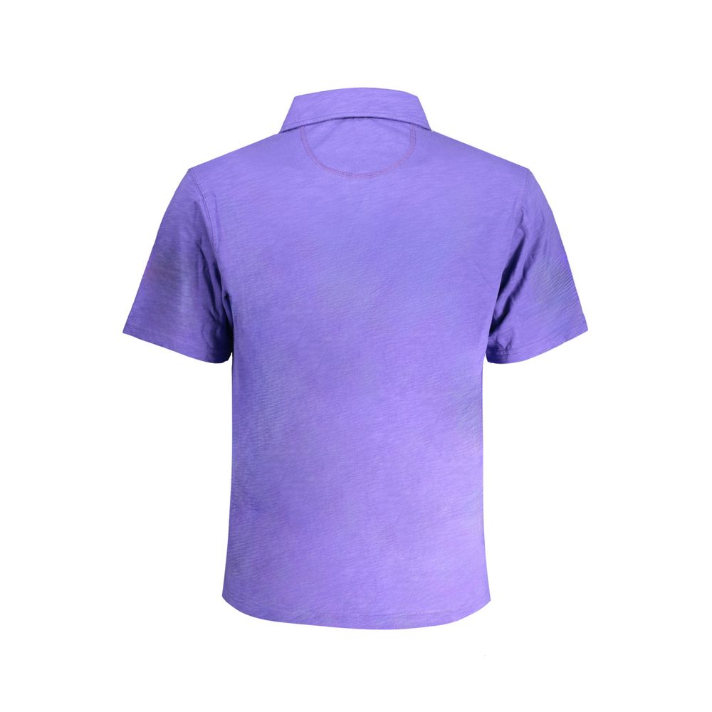 Orange cotton men's polo shirt by La Martina with a classic collar and short sleeves, displayed on a plain background.