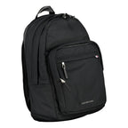Tommy Hilfiger black polyester men's backpack with adjustable straps and multiple compartments, stylish and functional for everyday use.