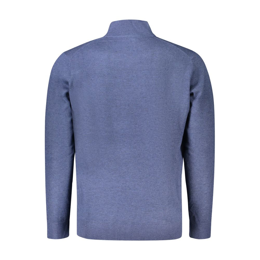 Norway 1963 blue polyamide men's sweater displayed on a hanger, showcasing its classic design and comfortable fit.
