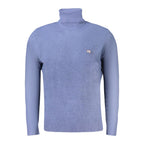 Blue wool men's sweater by Norway 1963, featuring a classic knit design and crew neckline, perfect for casual wear.