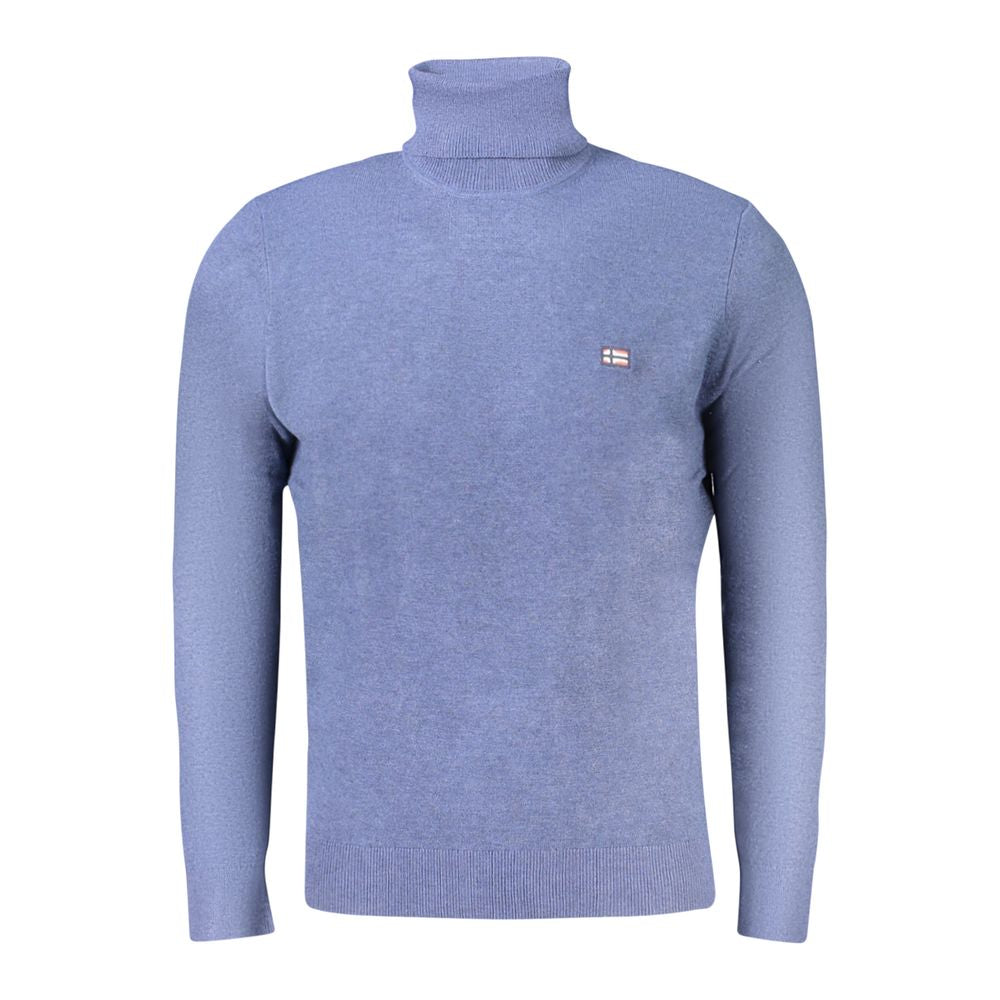 Blue wool men's sweater by Norway 1963, featuring a classic knit design and crew neckline, perfect for casual wear.