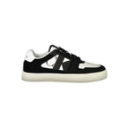 Calvin Klein white polyester men's sneaker with sleek design and rubber sole, casual footwear for everyday wear.