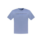 North Sails Blu Cotton Men T-Shirt featuring a classic crew neck and logo on the chest, casual and comfortable for everyday wear.