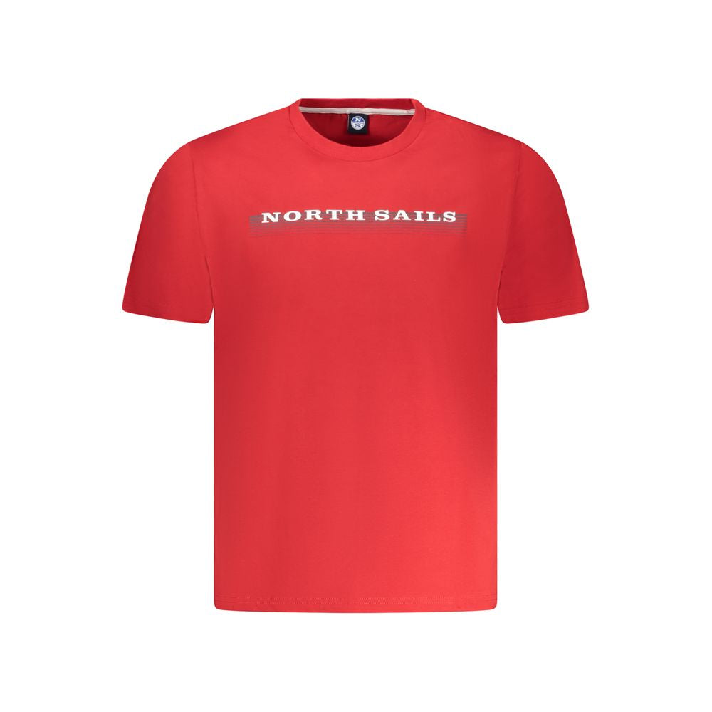 North Sails Rosso cotton men's T-shirt with short sleeves and crew neckline, in classic red color.