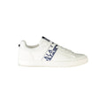 White leather men's sneaker by Napapijri featuring a sleek design and comfortable fit.