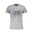 Brown cotton men's T-shirt from Cavalli Class with a classic design, featuring a comfortable fit and minimal branding.