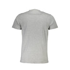 Cavalli Class brown cotton men's T-shirt with round neckline and short sleeves, casual fashion top.