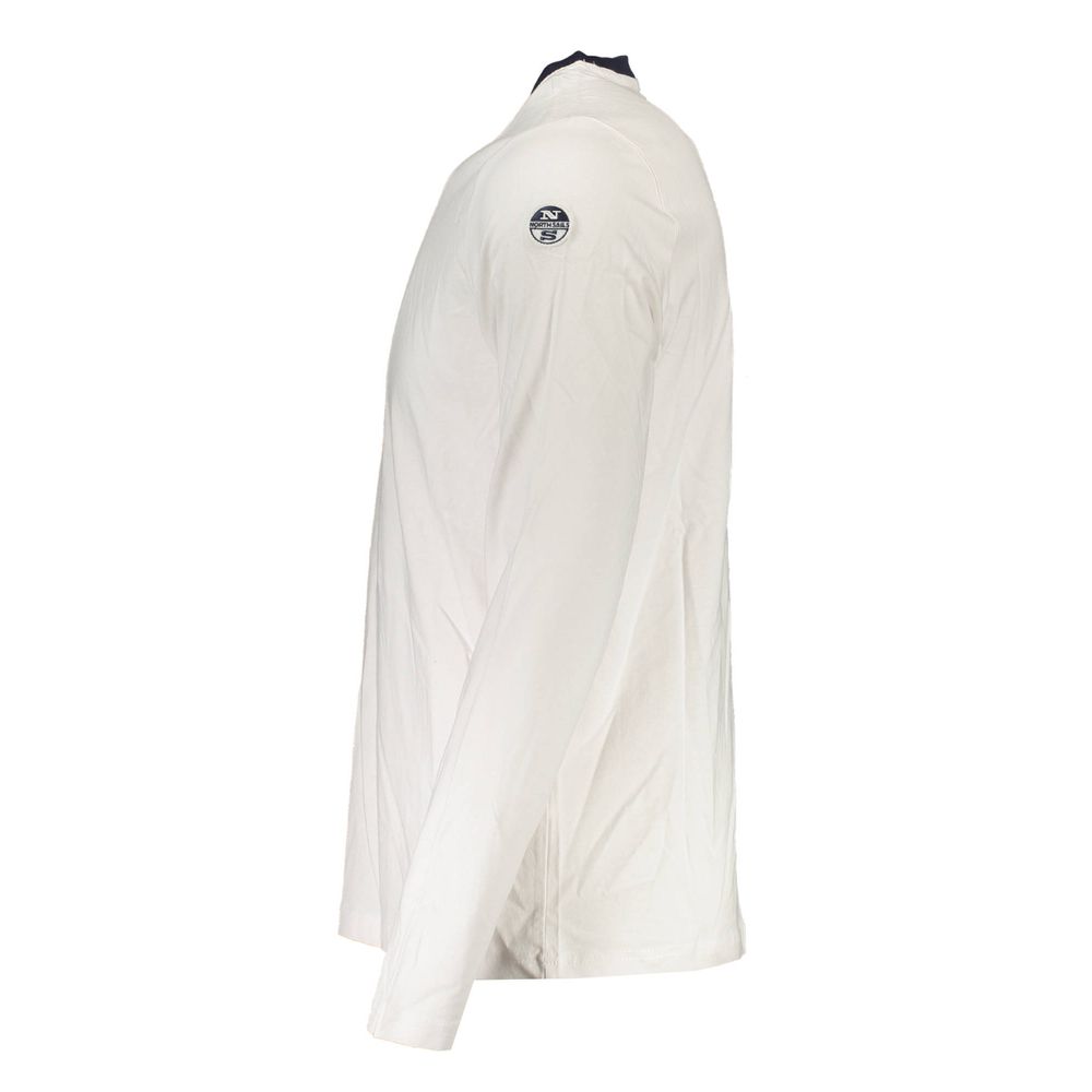 White cotton men's T-shirt by North Sails with a classic fit and crew neckline, displayed flat on a neutral background.