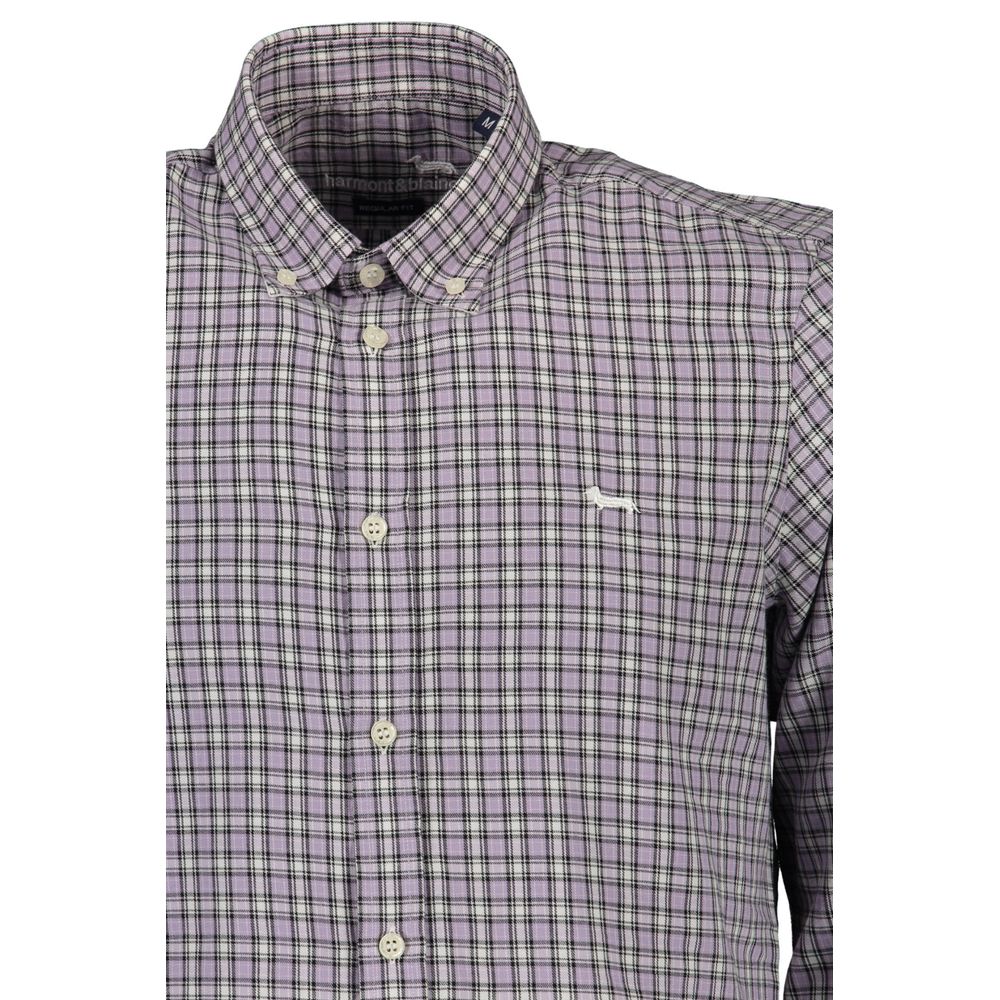 Harmont & Blaine Viola cotton men's shirt featuring a classic design, short sleeves, and button-up front.