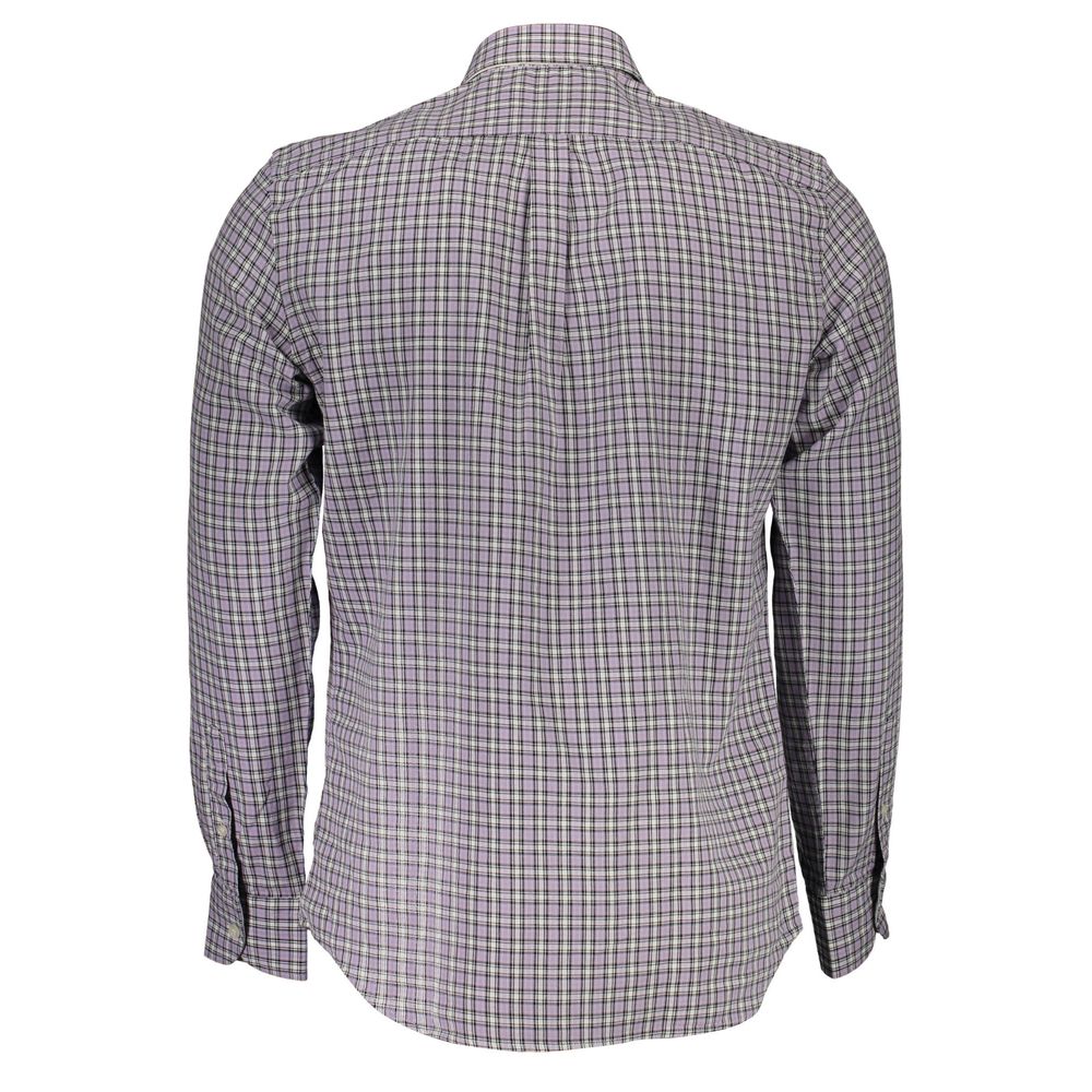Harmont & Blaine Viola cotton men's shirt displayed on a hanger, featuring a classic collar and button-down design.