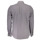 Harmont & Blaine Viola cotton men's shirt displayed on a hanger, featuring a classic collar and button-down design.