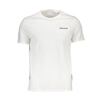 Guess Jeans men's white cotton T-shirt with crew neck and short sleeves, casual and comfortable for everyday wear.
