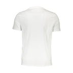 Guess Jeans men's white cotton T-shirt with classic fit, featuring a crew neckline and short sleeves.