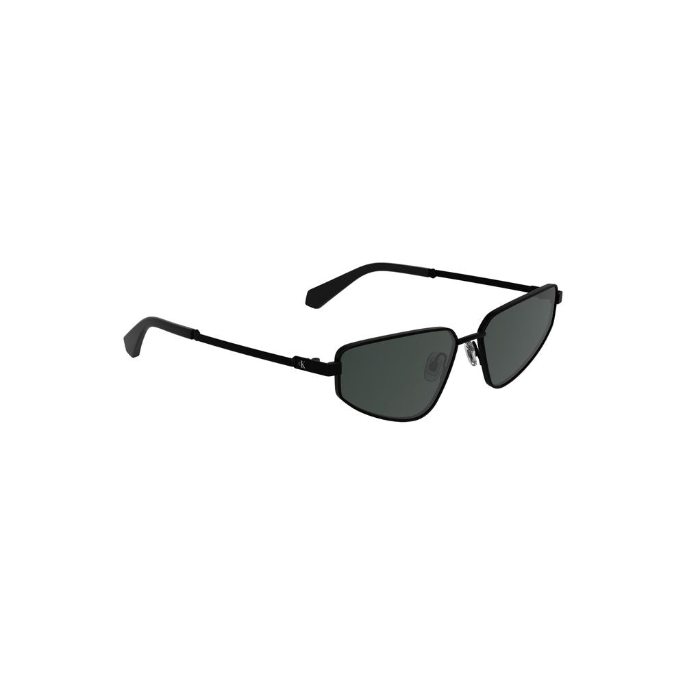 Calvin Klein black metal women's sunglasses with sleek frame and tinted lenses, stylish and modern eyewear.