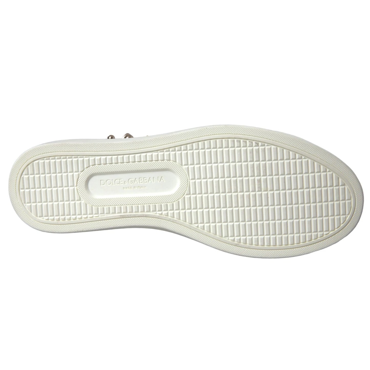 Dolce & Gabbana White Leather Gold Red Heart Sneakers Shoes Dolce & Gabbana