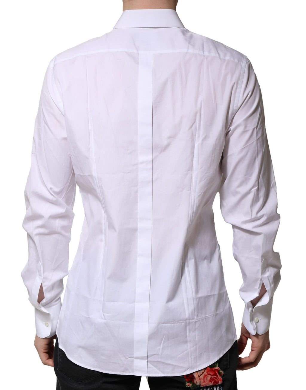 Dolce & Gabbana White Cotton GOLD Long Sleeves Formal Shirt Dolce & Gabbana
