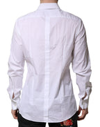 Dolce & Gabbana White Cotton GOLD Long Sleeves Formal Shirt Dolce & Gabbana