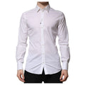 Dolce & Gabbana White Cotton GOLD Long Sleeves Formal Shirt
