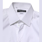 Dolce & Gabbana White Cotton GOLD Long Sleeves Formal Shirt