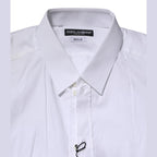 Dolce & Gabbana White Cotton GOLD Long Sleeves Formal Shirt