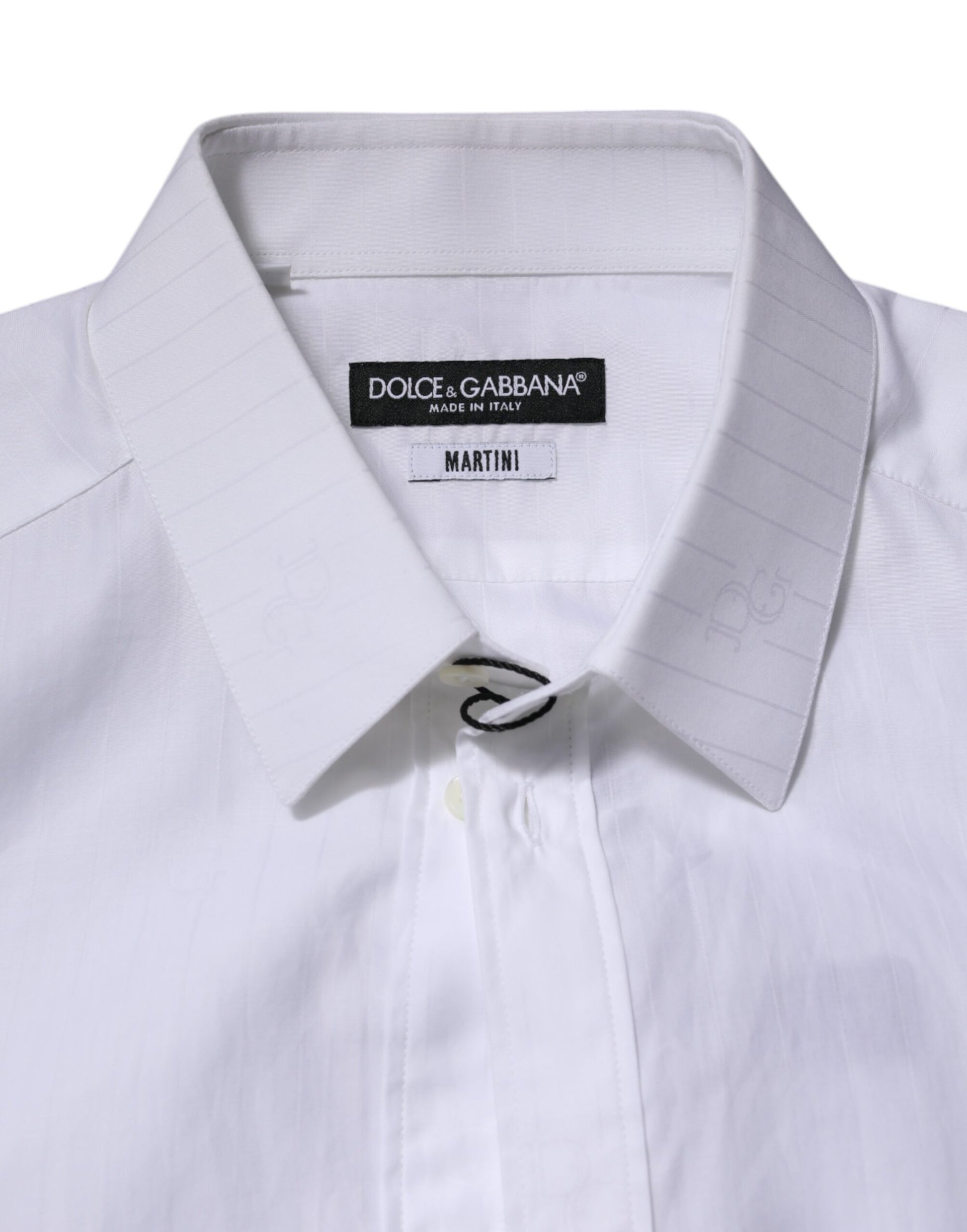 Dolce & Gabbana White Cotton MARTINI Long Sleeve Formal Shirt Dolce & Gabbana