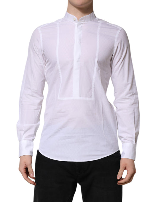 Dolce & Gabbana White Cotton Slim Long Sleeves Formal Shirt Dolce & Gabbana