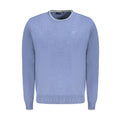 Blue cotton men's sweater by North Sails, featuring a classic fit with ribbed cuffs and neckline.