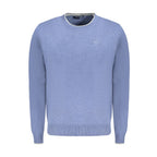 Blue cotton men's sweater by North Sails, featuring a classic fit with ribbed cuffs and neckline.