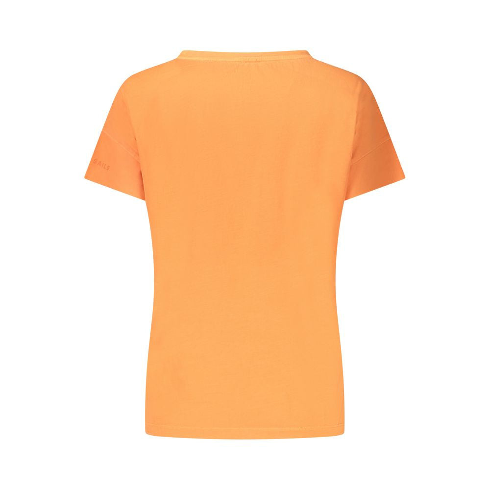 North Sails Arancione cotton women's T-shirt displayed flat, featuring a bright orange color and casual fit.