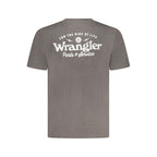 Black Wrangler men's cotton T-shirt with crew neck and short sleeves, displayed flat on a white background.