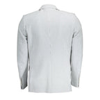 Gant Bianco Cotone men's jacket in white, lightweight cotton with a classic fit and button front, displayed on a hanger.