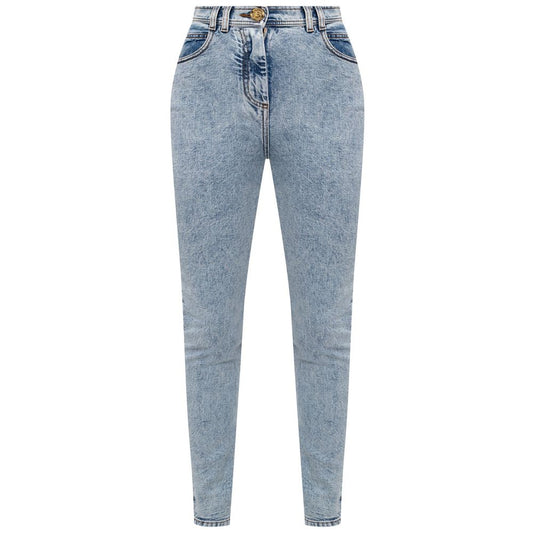 Balmain Blue Cotton Women's High-Waisted Jean Balmain