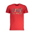 Red Cavalli Class cotton men's T-shirt with a classic fit and crew neckline, featuring subtle branding details.